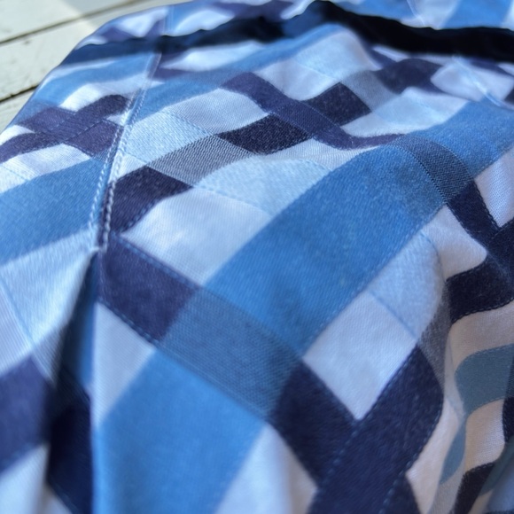 Tommy Hilfiger Blue Plaid Crisscross Flare Skirt Y2K Preppy | Medium - Picture 11 of 16